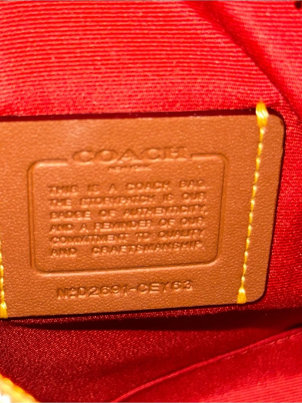 Coach Red Signature Mini Satchel with Gold Hardware